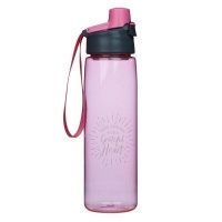 Christian Art Gifts Inc Grateful Heart Plastic Water Bottle in Pink Photo