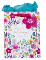 Christian Art Gifts Inc Be Joyful Always Multicolored Medium Gift Bag with Tissue Paper - 1 Thessalonians 5:16 Photo