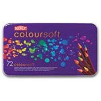 Derwent Coloursoft Pencils - Set of 72" a Metal Tin Photo