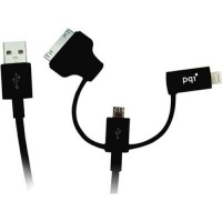 PQI i-Cable Lightning 90 Multi-Plug Cable with Lightning microUSB and 30-Pin Connectors Photo