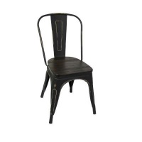 Fine Living - Retro Metal with Wood Seat Chair Photo