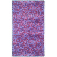Unbranded Red and Blue Wool Pattern Rugs Photo