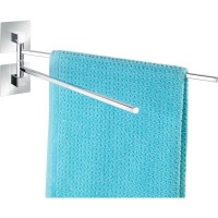 WENKO Turbo-LocÂ® Stainless Steel Towel Holder with 2 Mobile Arms - Quadro Photo