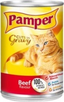 Pamper Cuts in Gravy - Beef Flavour Tinned Cat Food Photo