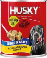 Husky Chunks in Gravy - Succulent Chicken Flavour Tinned Dog Food Photo