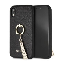 Guess - Saffiano Hard Case With Ring Stand iPhone XR Black Photo