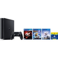 Sony PlayStation 4 Slim Console Bundle - With GT Sport Horizon Zero Dawn Ratchet Clank and 3 Months PSN Plus Photo