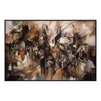 Fancy Artwork Canvas Wall Art :Abstract Forms Muted Colors Evoke Dance - Photo