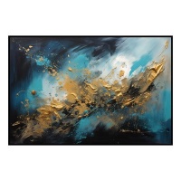 Fancy Artwork Canvas Wall Art :Golden Horizons Is Visually Stunning Abstract - Photo
