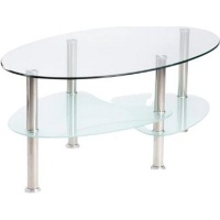 Generic Libi 90x50cm Oval Glass Coffee Table Photo