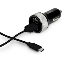 Port Designs Connect 2-Port USB Car Charger and USB-C Cable Photo
