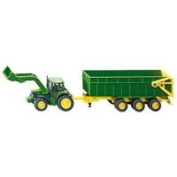 Siku Diecast Model - John Deere Tractor with Front Loader and Trailer Photo