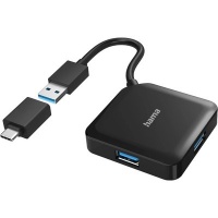Hama 200116 4-Port USB3.2 Gen1 USB Hub includes USB-C Adapter Photo