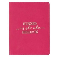 Christian Art Gifts Inc Blessed Is She Handy-Sized Journal in Ruby Pink Photo