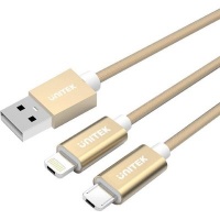 UNITEK Y-C4023GD USB cable 1.5 m 2.0 A Micro-USB B/Lightning Gold Type-A - Micro USB/Lightning Male Photo