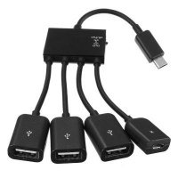 Tuff Luv Tuff-Luv Portable 4-in-1 OTG Adapter - Micro USB to 3 x USB 2.0 Ports & 1 x Micro USB Power Supply Photo