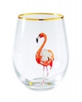 Gift Tribe Gold Rim Flamingo Cocktail Glass Photo