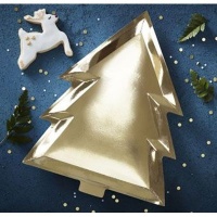 Ginger Ray Gold Christmas Tree Plate Photo