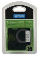 Dymo Black on White D1 Permanent Tape 12mmx5.5m Photo