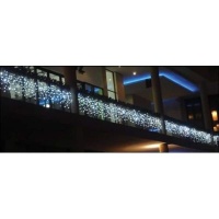 The CPS Warehouse Light Icicle Outdoor Warm White Sparkle LED with White Cable & 144 Globes Photo