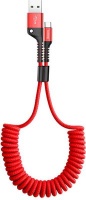 Baseus CATSR-09 USB cable 1 m 2.0 A C Black Red Fish eye Spring Data Cable For Type-C 3A Photo