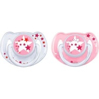 Phillips Avent Night Glow-in-the-Dark Soother for Girls Twin Pack Photo