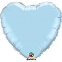 Qualatex Plain Pearl Light Blue Heart-Shape Foil Balloon Photo