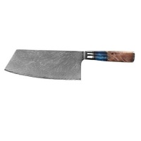 Lifespace Premium 7 5" Cleaver Knife with Resin Handle & Full Tang Damascus Blade Photo