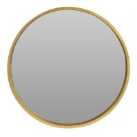 Haus Republik Round Mirror with Golden Wooden Frame Photo