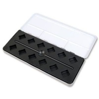 JAS Jackson's - Empty Diagonal Plastic Molding Metal Watercolour Box - Holds 12 Half Pans Photo