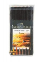 Faber Castell Pitt Artists Brush Pen - Set of 6 - Terra Photo