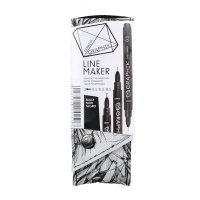 Derwent Graphik Line Maker Pens - Black - Set of 3 Photo