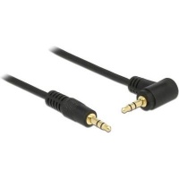 DeLOCK 2m 3.5mm M/M audio cable Black Stereo Jack Cable 3.5 mm 3 pin male > angled 2 m black Photo