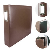 Couture Creations 12x12 D-Ring Leather Album - Dark Brown Photo