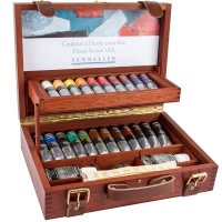 Sennelier Artist Oil Colour Paint Wooden Box Set Photo
