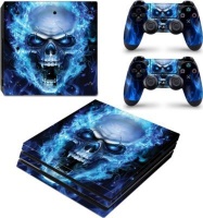 SKIN-NIT Decal Skin For PS4 Pro: Blue Skull Photo