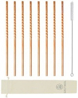 Gretmol Reusable Stainless Steel Copper Gold Twirl Design Straws Photo
