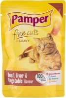 Pamper Fine Cuts in Gravy - Beef Liver & Vegetables Flavour Cat Food Pouches Photo
