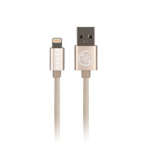 Guess - Charging Cable MFI Lightning Nylon Cord iPhone Gold Photo