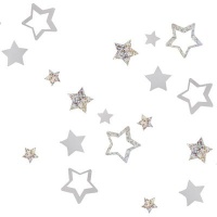 Ginger Ray Silver Glitter Foiled Star Christmas Table Confetti Photo