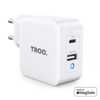 Troo Certified PD 65W Fast Charge Dual Type-C & USB Power Adapter Photo