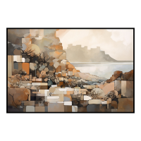 Fancy Artwork Canvas Wall Art :Through Fusion Abstract Shapes Muted Colours - Photo