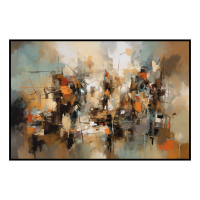 Fancy Artwork Canvas Wall Art :Earthy Tones and Energetic Brushstrokes - Photo