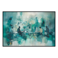 Fancy Artwork Canvas Wall Art :Translucent Washes In Blues and Greens - Photo