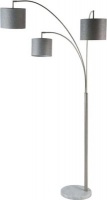 Generic Lamp Floor-3 Branch Arc-grey Fabric Shades 208cm H Photo