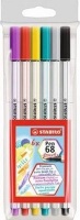 Stabilo Pen 68 Brush-tip Pen: Assorted Standard Wallet 6's Photo