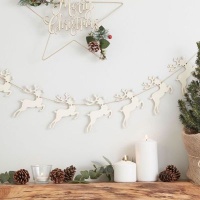 Ginger Ray Rustic Christmas Wooden Stag Bunting Photo