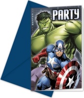 Procos Avengers Power Multihero - 6 Invitations & Envelopes Photo