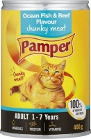 Pamper Tinned Cat Food - Ocean Fish Beef Flavour Loaf Photo