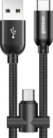 Baseus 0.2m - 2.4A U-shaped USB Type-A 2.0 to Type-C Micro USB Cable Photo